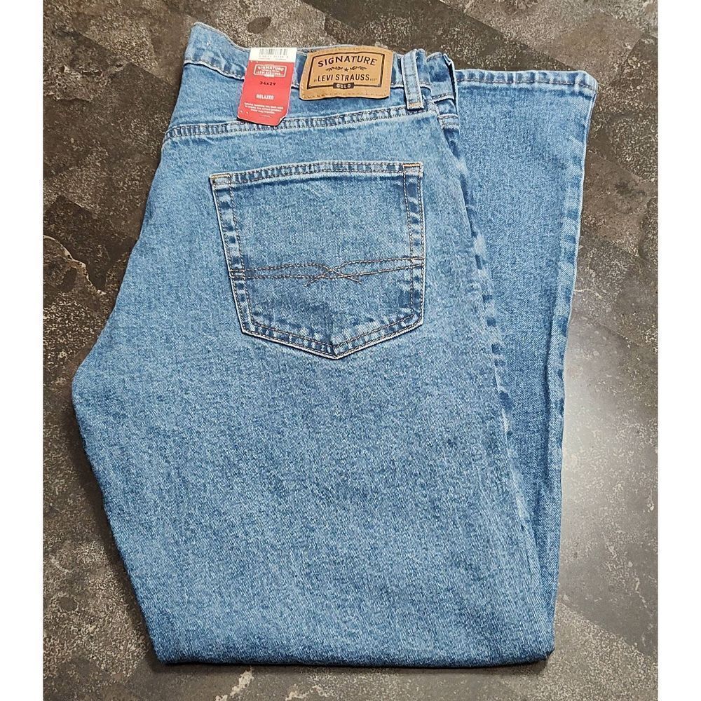 LEVI STRAUSS SIGNATURE GOLD PREMIUM FLEX RELAXED NWT JEANS 34 X 29